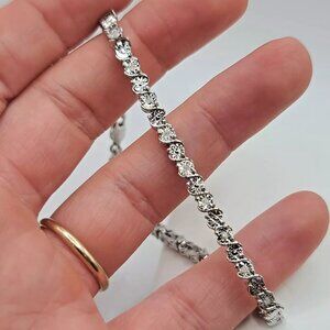 Sterling Silver 1/8 cttw Diamond Tennis Bracelet MSRP $425